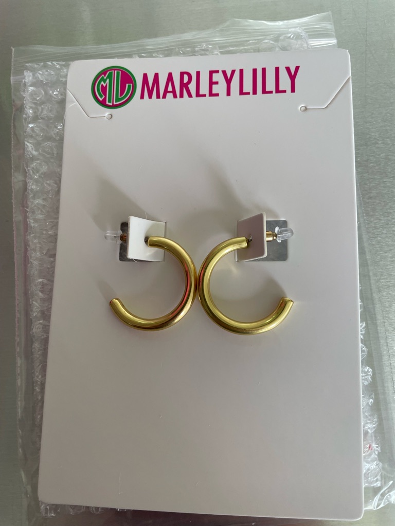 Marley Lilly Gold Small Open Hoop Earrings For Women